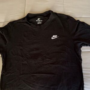 Nike Men's Black Tee with White Logo